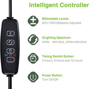Luz <span class=keywords><strong>LED</strong></span> Retráctil para Crecimiento de Plantas, Anillo de Luz Roja, Azul y Cálida, Espectro Completo, Regulable, para Interiores - Product Image 3