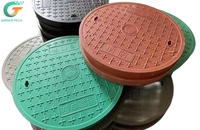 Couvercle de manhole rond en résine composite BMC haute résistance, livraison directe d'usine
