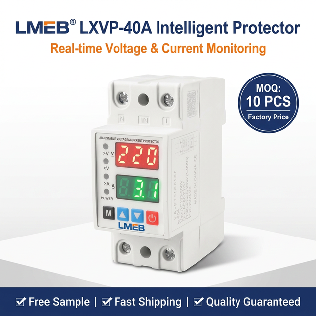 Intelligent Smart Energy Meter Digital Display Voltage Current Monitor Overload Protection Relay for Residential Power Control