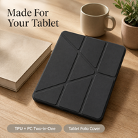 Casing iPad Pro 13 Inch Tipis, Folio Cover Tablet 2 in 1 TPU PC Soft Touch Matte, Stand Lipat, Custom OEM, Supplier Grosir