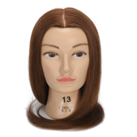 Tête de mannequin professionnelle 100% cheveux humains pour coiffeurs, cheveux résistants à la chaleur pour le bouclage et le lissage