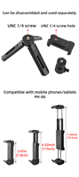 BEXIN nouveau Portable Selfie Stick téléphone Mini trépied support Compatible avec clip de téléphone pour téléphone caméra Microphone