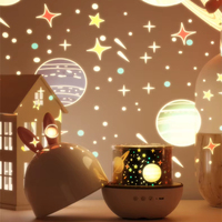 Cadeau de Noël, lampe de projection étoilée en forme de lapin mignon avec télécommande, boîte à musique, lumière d'ambiance romantique, veilleuse