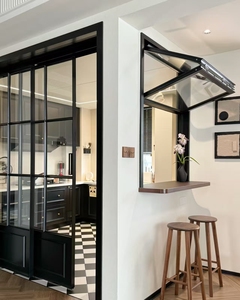 Thiết kế hiện đại hợp kim nhôm dọc cửa sổ Bifold đẩy cửa sổ gấp cho nhà bếp khách sạn phòng tắm - Product Image 6