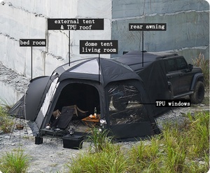 <span class=keywords><strong>Tente</strong></span> de toit arrière pour SUV <span class=keywords><strong>4x4</strong></span> tout-terrain, camping estival en plein air, avec une chambre, tissu Oxford imperméable, capacité de 8 à 20 personnes - Product Image 2