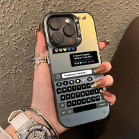 Casing Handphone TPU PC dengan Cetakan Keyboard Kreatif dan Tombol Berlapis Perak untuk iPhone Xs 11 12 13 14 15 16 17 18 Pro Max