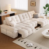 Canapé d'angle blanc de haute qualité pour salon, avec coussins épais et doux, style crème