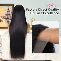 Peluca frontal de encaje suizo transparente 13x6 de cabello humano, peluca de cabello humano virgen vietnamita sin pegamento con encaje HD al por mayor