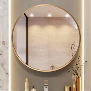 Nóng bán treo tường Vanity & Gương phòng tắm-phong cách trang trại hiện đại với hình chữ nhật tròn, tròn, tùy chọn thiết kế cong - Product Image 4