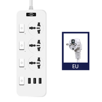 Grosir harga pabrik soket perpanjangan USB Strip daya kabel ekstensi standar EU US UK untuk rumah kantor 10A nilai arus 3 AC