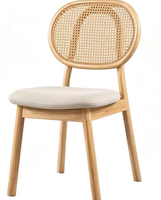 Chaise de salle à manger moderne en bois massif et rotin, ergonomique, confortable, écologique, pour restaurant, appartement, école, hôpital