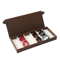 À la mode rose bleu marron gris Oxford tissu Snap lunettes de soleil plateau de rangement 6 grilles lunettes affichage organisateur boîte