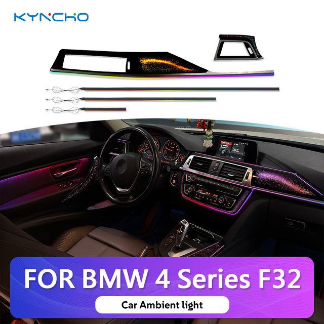 KYNCHO for BMW 4 Series F32 F36 F82 Car Ambient Light LED Symphony 64 Colors Auto Interior Lighting Bluetooth APP Control