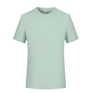 Promotional T-Shirt Solid Color Polyester Round Neck Short Sleeve Leisure Wear Fresh <b>Mint</b> <b>White</b> - Product Image 1