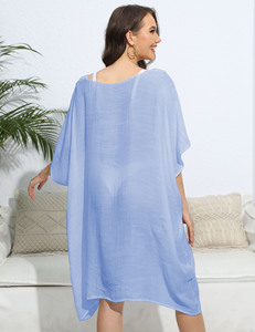 Ready to Ship Chinese Manufacturer Summer Oversized <strong>Beach</strong> <strong>Kimono</strong> Smock Hand Crochet Loose Dress Bikini Outwear Blouse for Women - Product Image 5