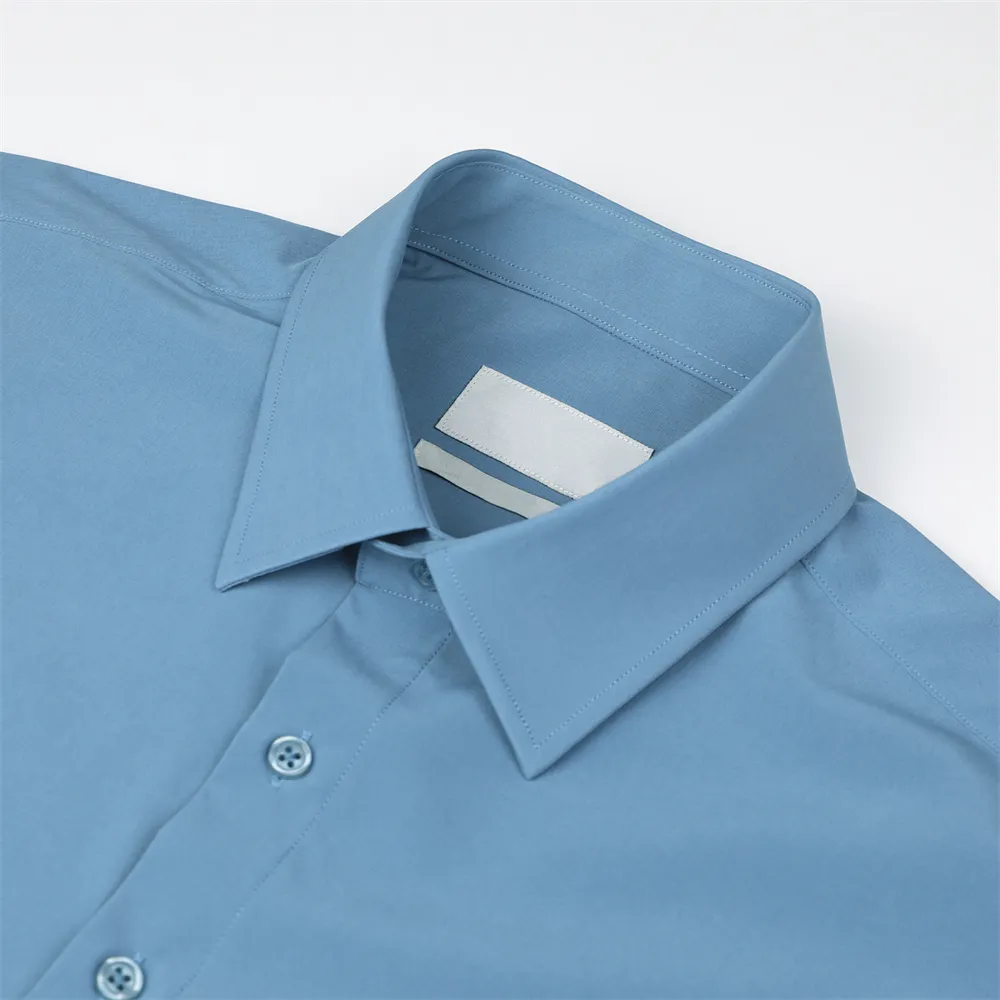 Spring customized short-sleeved slim-fit work business shirt solid color men button up blank shirts