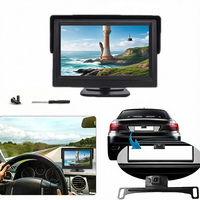 Moniteur de voiture numérique sans fil de 4,3 pouces avec deux supports de montage + kit caméra de recul - AHD, compatible universellement avec les voitures, les camions, les fourgonnettes