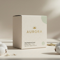 Boîte pliante en papier coton imprimé sur mesure, emballage carré pour produits de soin de la peau