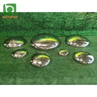 Sculpture de galet décorative de jardin en acier inoxydable 304 poli miroir