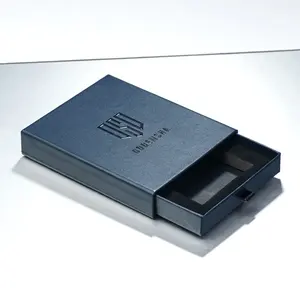 Kotak hadiah kertas khusus grosir logo timbul kotak laci perhiasan kustom untuk pakaian sepatu cincin gelang kalung anting