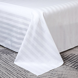 Juego de Sábanas de Algodón de 3 cm con Rayas, 4 Piezas, Calidad de Hotel, 240 Hilos y 300 Hilos Opcionales, Resistentes a las Arrugas, Sábanas Suaves - Product Image 2