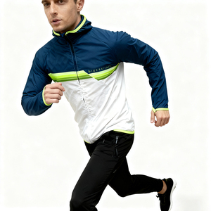 Custom <strong>Waterproof</strong> Running <strong>Jacket</strong> with Zipper <strong>Thin</strong> Polyester Spring Season Quick Dry &amp; Wind Proof - Product Image 1