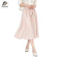 Jupe midi trapèze taille haute personnalisée pour femme, grande taille, ample et fluide avec ceinture, décontractée – Fabricant OEM ODM