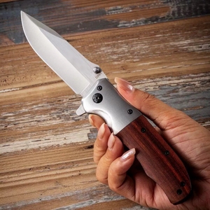 Navaja Plegable FB136 Personalizable, Calidad OEM, para Camping, Acero Inoxidable, Mango de Madera, Hoja Fija de 20.6cm, 1 Año de Garantía - Product Image 2