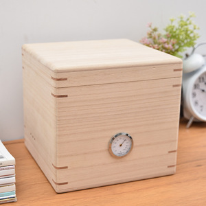 Caja de almacenamiento de té de madera con higrómetro, contenedor rectangular de madera contrachapada para té suelto, para uso artesanal y regalo de té Pu Erh - Product Image 3