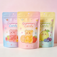 Sacs refermables en kraft personnalisés pour aliments, bonbons, biscuits, chips de pommes de terre, de qualité alimentaire, imprimés sur mesure, réutilisables, à fond plat