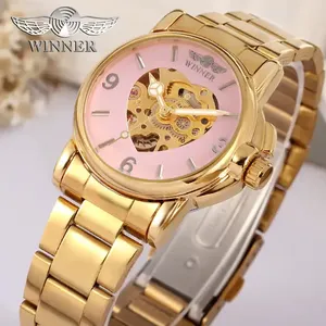 Winner Forsining 157 Fashion Women Gold Wrist <strong>Watch</strong> <strong>Self</strong> <strong>Wind</strong> Automatic <strong>Ladies</strong> Bracelet Heart Skeleton Luxury Mechanical <strong>Watch</strong>