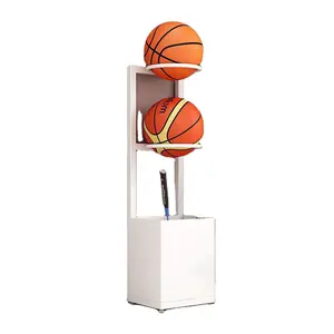 Whosale Custom Verkopen Houten Basketbal Spel Verf Witte Vloer Stand Bal Winkel Wiel Velg Rek Plank