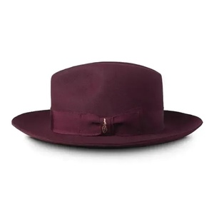 Wine Red Wool Felt <b>Fedora</b> <b>Hat</b> Wide Brim Adjustable Classic Style for Women and <b>Men</b> Travel Formal Wear - Product Image 1