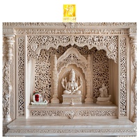 BOTON STONE - Décoration personnalisée en pierre naturelle - Design d'autel religieux - Temple Mandir sculpté à la main en marbre blanc pour la maison