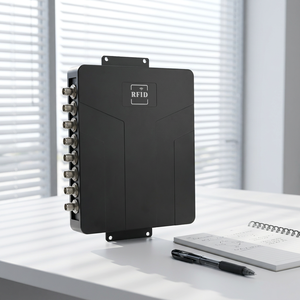 เครื่องอ่าน RFID UHF 4-8 ช่อง 860-960MHz WiFi ISO 18000-6C เครื่องอ่านบัตรควบคุมการเข้าออกพลาสติกสีดำ - Product Image 1
