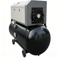 Compresseur d'air mobile silencieux compact deux-en-un à vis, 4 CV, 3,0 kW, 0,8 MPa, 0,3 m³/min, réservoir 160 L, 220 V/50 Hz monophasé, avec roues