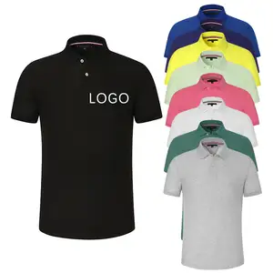 Yüksek kalite OEM özel Logo erkek % 100% pamuk/Polyester şirket iş üniforma düz spor boş Golf Polo gömlekler