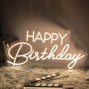 Biểu Tượng Tùy Chỉnh 12V Điện Áp Thấp Flex Dải <span class=keywords><strong>Led</strong></span> Neon Dấu Hiệu Tùy Chỉnh 'Chúc Mừng Sinh Nhật Điện Tử Trang Trí Cho Sinh Nhật - Product Image 2