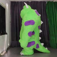 Disfraz de Mascota de Cookie Monsters Inc para adultos, azul, verde, inflable, para Halloween Sully, personaje de piel larga con accesorios de alquiler