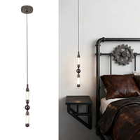 Suspension LED Nordique Moderne Minimaliste, Tube Cylindrique en Fer Doré et Noir, Acrylique, pour Salon, Chambre, Coin