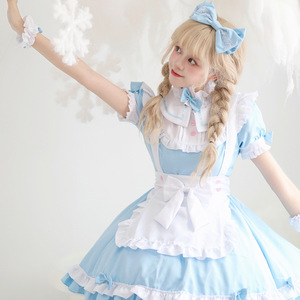 Alice Maid Costume Sky Blue Plus Size Detachable Sleeves Cosplay Outfit For Anime Role Play - Product Image 3