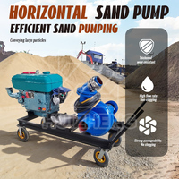 Pompe à boue horizontale portable en fonte d'acier allié à haute teneur en chrome pour moteur diesel, pour l'extraction de sable de rivière, le dragage de bassins et la gestion des boues de construction