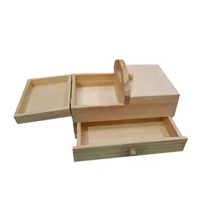 Factory Price Custom Handmade Folding Sewing Set Wooden Sewing Kit Box