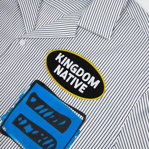 Custom Button Down Short Sleeve <strong>Western</strong> <strong>Shirts</strong> <strong>for</strong> <strong>Men</strong> Wholesale Boxy Fit Stripe Patch Embroidery Prints <strong>Men's</strong> Casual <strong>Shirts</strong> - Product Image 3