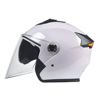 Nouveaux casques de moto, casque modulable à double visière, logo personnalisé, casque demi-face en ABS, feu arrière LED, vente en gros d'usine