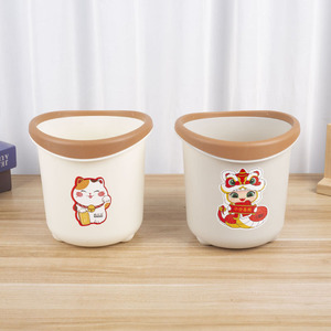 ถังขยะทรงกลมขอบหนาสำหรับใช้ในบ้านห้องครัวห้องน้ำ H2626รูปทรงหมี - Product Image 1