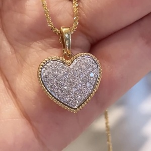 Design di lusso 18K bianco Mix <span class=keywords><strong>oro</strong></span> <span class=keywords><strong>giallo</strong></span> VVS1 DEF <span class=keywords><strong>collana</strong></span> pendente <span class=keywords><strong>con</strong></span> <span class=keywords><strong>cuore</strong></span> cresciuto da laboratorio - Product Image 6