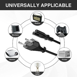 EU Plug 2 Prong <strong>Power</strong> <strong>Cable</strong> 220V AC 8-Type PVC Cord 1.2m-5m for Laptop <strong>TV</strong> Printer Home Appliance - Product Image 5