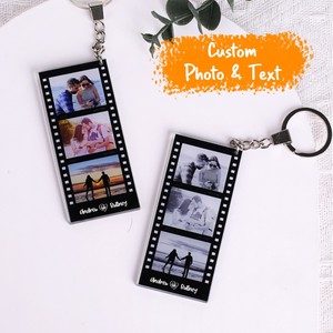 <span class=keywords><strong>Porte</strong></span>-<span class=keywords><strong>clés</strong></span> personnalisable en acrylique style film, idéal pour les ventes transfrontalières, avec texte et photo personnalisés DIY - Product Image 2
