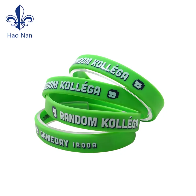 Professional Manufacturer Design Your Own Personalized Custom Logo Silkscreen Printting Silicone Wristband Band Bracelets
